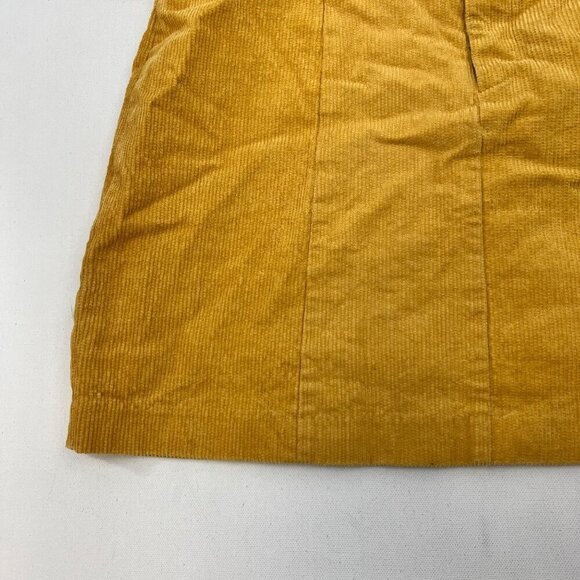 Pink Lily Corduroy Paperbag Mini Skirt Mustard Size Medium Belted - Picture 4 of 9